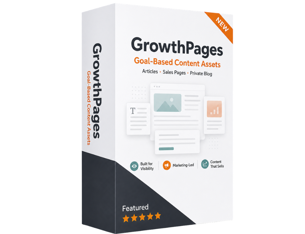GrowthPages — Goal-Based Content Assets: Articles, Sales Pages, Dedicated Blog